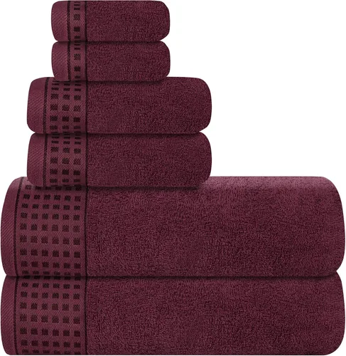 Miniatura 72 de GLAMBURG Juego de 2 toallas de baño de gran tamaño 100% algodón, 28 x 55 pulgadas, ultra suaves, altamente absorbentes, compactas, de secado rápido