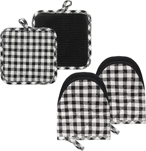 Miniatura 22 de 1 par de manoplas cortas para horno, guantes de silicona resistentes al calor para cocina, mini guantes de horno para 500 grados, superficies