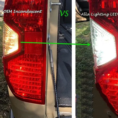 Miniatura 6 de Alla Lighting Recién actualizado T20 7440 7443 LED Focos de respaldo, reversa, señal, luz de freno o DRL, 6000K blanco Xenón, súper brillantes