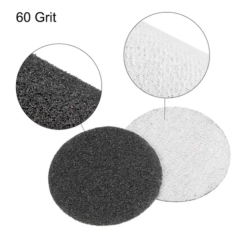 Miniatura 3 de uxcell Disco de lijado de gancho y bucle de 2 pulgadas, carburo de silicio húmedo/seco, grano 60, 50