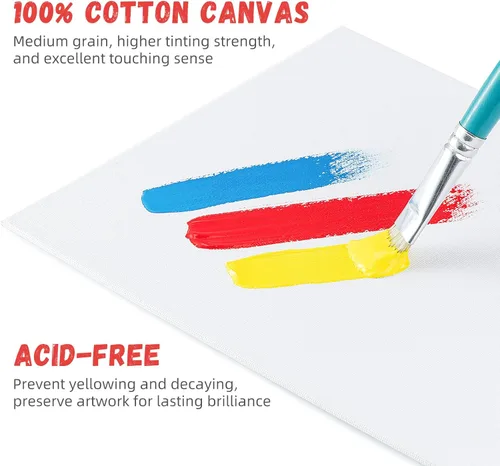Miniatura 2 de Simetufy Paquete de 30 lienzos de pintura de 8 x 10 pulgadas, paneles de lona de algodón en blanco, paquete a granel para fiestas, pinturas