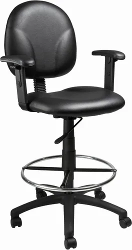 Miniatura 12 de Boss Office Products Stand Up Caressoft Taburete de dibujo sin brazos en negro