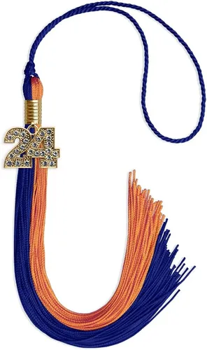Miniatura 24 de Endea Graduation Borla de doble color con dije dorado (negro/oro brillante, 2022)