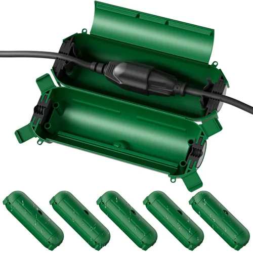 Miniatura 16 de Flemoon [Paquete de 3] Cubierta de cable de extensión para exteriores, impermeable, resistente a la intemperie, caja de conexión eléctrica