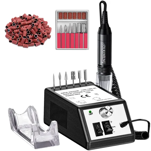 Miniatura 17 de JIASHENG Taladro de uñas profesional, 20000 rpm, máquina de taladro eléctrico de uñas, lima de uñas electrónica, para uñas acrílicas, uñas de gel
