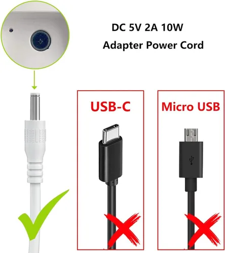 Miniatura 5 de VHBW Cable de alimentación de 5 V para Hatch Baby Rest, Rest+ y Rest Mini máquina de sonido, luz nocturna, estilo barril, cable adaptador