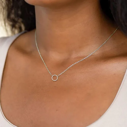 Miniatura 2 de HANLI Collares de plata para mujer, colección chapada en oro blanco de 14 quilates, con colgantes de cuentas, infinito, estrella de David, círculo