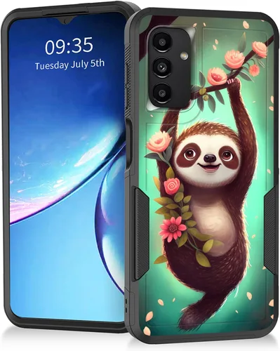 Miniatura 117 de Funda para Galaxy A14 5G, resistente de doble capa híbrida de policarbonato duro, goma suave, a prueba de golpes, funda protectora resistente