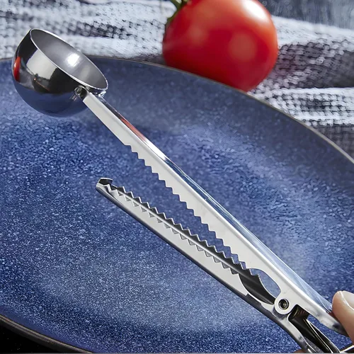 Miniatura 7 de Cuchara de café con clip para bolsa, 2 unidades, 1 cucharada de acero inoxidable de mango largo cucharas medidoras para café molido y granos, té
