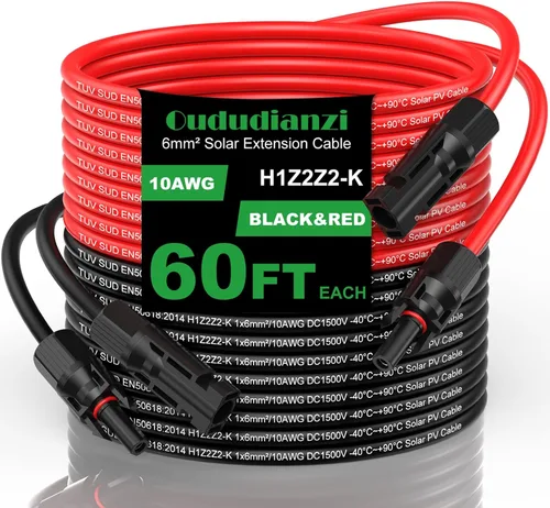 Miniatura 11 de Oududianzi Cable de extensión solar de 20 pies, cable solar de 10 AWG, cable fotovoltaico de cobre estañado calibre 10, cables de panel solar
