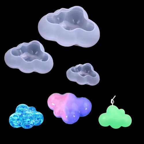 3 moldes de resina de nube, moldes de silicona de nube 3D para resina epoxi, fabricación de jabón de velas, decoración del hogar