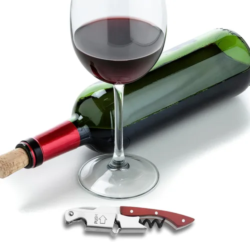 Miniatura 3 de OGGI Abridor de vino – Sacacorchos para camareros con mango de madera – Palanca de doble bisagra Manual Abridor de botellas de vino para camareros