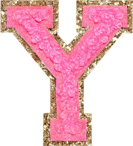 Miniatura 9 de Parches de letras de felpilla para planchar con purpurina, parches bordados con borde dorado, parches para coser en ropa, sombrero, camisa, bolsa