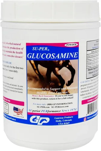 SU-PER Glucosamina C.S. Suplemento para articulaciones de caballo - Apoya articulaciones saludables y respuesta inflamatoria en caballos - Polvo con