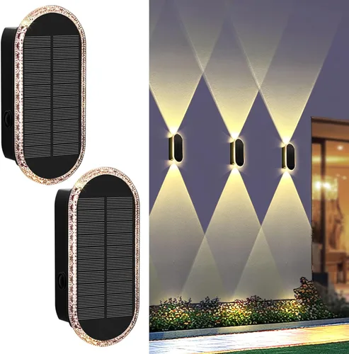 Miniatura 9 de LIANGLOME Paquete de 8 luces solares para valla al aire libre, luz solar para exteriores, luz blanca cálida y luces RGB para patio trasero, patio