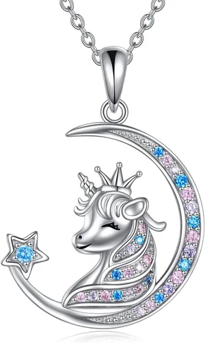 Collar de plata de ley para niñas, diseño de unicornio, dinosaurio, flamenco, regalo de joyería para mujeres, adolescentes y niñas