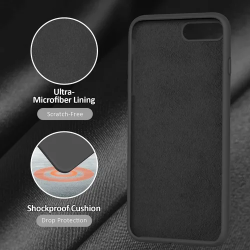 Miniatura 5 de Vooii Funda compatible con iPhone 8 Plus, iPhone 7 Plus, protección de goma de gel de silicona suave, forro de microfibra, carcasa rígida a prueba