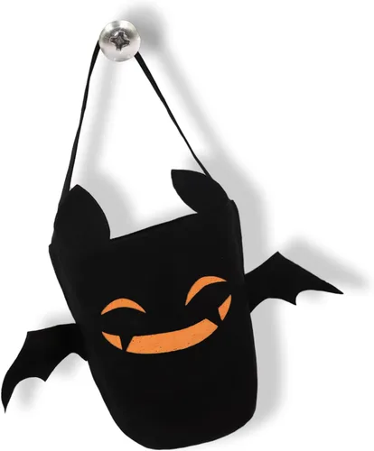 Miniatura 8 de Cubo de Halloween para truco o trato para niños, cesta espeluznante de murciélagos y caramelos, multiusos, portátil, reutilizable, cubo de golosinas