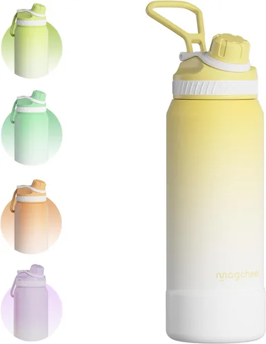 Miniatura 14 de Botella de agua aislada de 24 onzas, acero inoxidable al vacío de doble pared, diseño de boca ancha, botella reutilizable a prueba de fugas