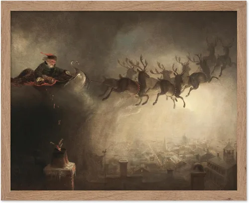 Miniatura 9 de Poster Master Póster vintage de Papá Noel, impresión retro de Navidad, arte navideño, arte de trineo de reno, regalo para hombres y mujeres
