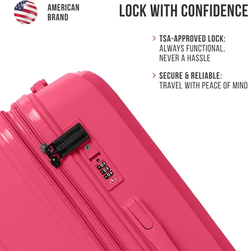 Miniatura 7 de Feelway Maleta de mano dura duradera, diseño expandible con ruedas giratorias dobles de 360, bloqueo TSA, asa telescópica, cremallera segura