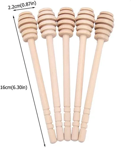 Miniatura 2 de TOPINCN 24 piezas de madera de mermelada de miel, jarabe, cuchara, rociador, servidor de mermelada de abeja, varilla de agitación, utensilios