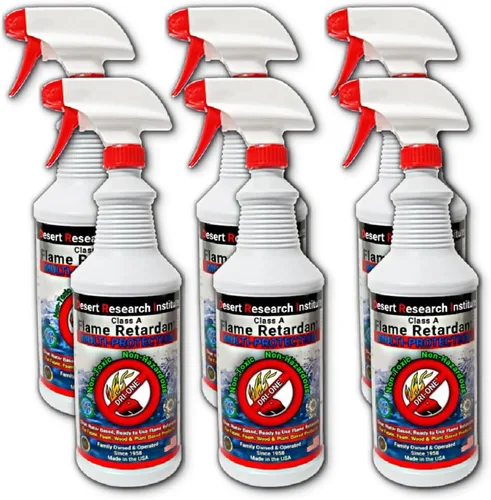 Miniatura 10 de Solución líquida en aerosol ignífuga (clase A para textiles naturales, madera cruda, materiales absorbentes y más) ecológica, no tóxica, C.A.C.