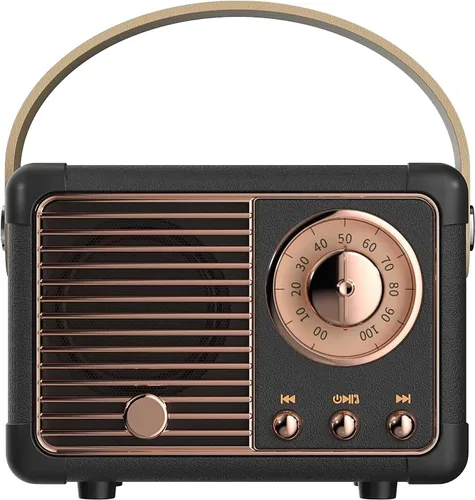 Altavoz Bluetooth retro, decoración vintage, mini altavoz Bluetooth portátil inalámbrico, pequeño y lindo estilo antiguo para cocina, escritorio,