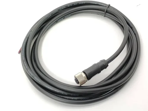 Miniatura 30 de Elecbee Cable M12 A-Code Conector recto de cabeza hembra individual Cable eléctrico de enchufe de aviación (cable de 12 pines 1M/3.3 pies)