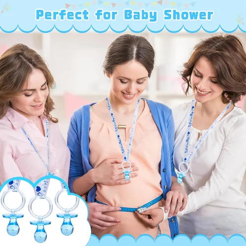 Miniatura 6 de 72 bonitos collares de chupete para niños y niñas, juego de collar acrílico para chupete para regalos de baby shower, fiesta de revelación de Azul
