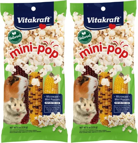 Miniatura 9 de Vitakraft Mini Pops - Mazorcas de maíz para microondas para animales pequeños, bocadillo de maíz en la mazorca para hámsters, conejos y cobayas