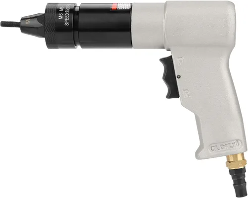 Miniatura 3 de Pistola de tuerca de remache neumática, 600 rpm, remachadora neumática con autobloqueo para M6 M8 con portabrocas de tuerca y válvula de aire