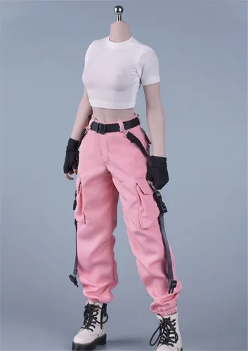 Miniatura 7 de Ropa femenina a escala 1/6, camiseta y pantalones, guante, cinturón, traje de disfraz para soldado de 12 pulgadas, figura de acción