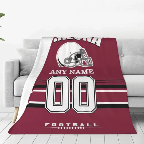 Miniatura 2 de Manta personalizada de Arizona, manta personalizada con cualquier nombre y número, mantas ligeras y cálidas personalizadas, regalos para hombres