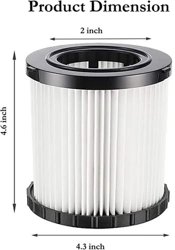 Miniatura 2 de 2 filtros de repuesto HEPA DCV5801H para aspiradora DeWalt DCV580H y DCV581H en húmedo/seco, lavable y reutilizable
