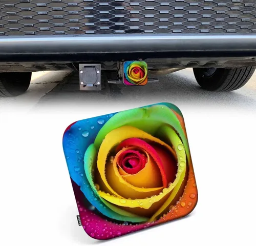 Miniatura 27 de Cubiertas de enganche Beabes Ocean Sunrise para camiones, con diseño de playa tropical y olas del mar, 5.1 cm, tapón para tubo de receptor