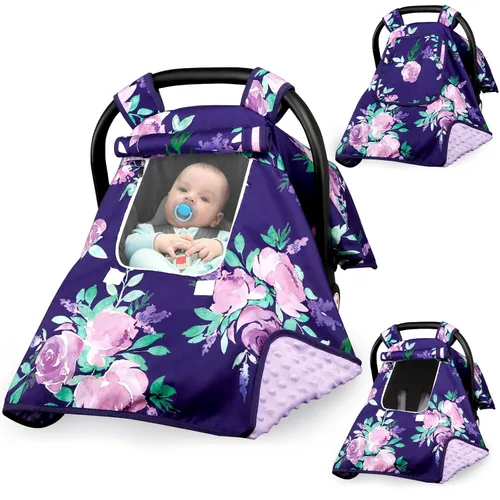 Miniatura 16 de Funda de Asiento de Coche para Niño, Funda de Asiento de Coche de Bebé de Invierno, Toldo de Asiento de Coche Acogedor y Cálido con Ventanas