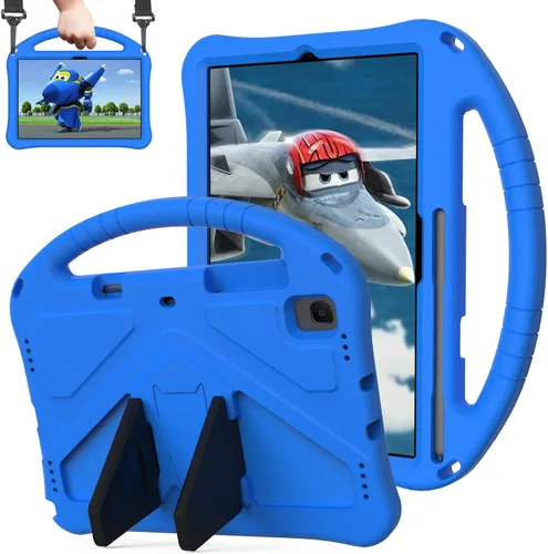 Miniatura 12 de Funda para niños para Xiaomi Pad 5 de 11 pulgadas 2021, ligera, a prueba de golpes, con soporte de mango convertible y correa para el hombro, funda