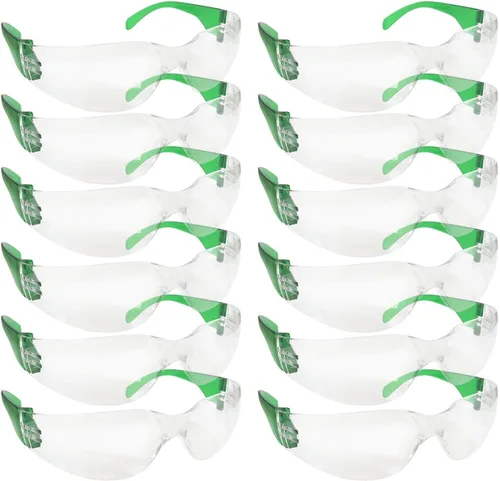 Miniatura 11 de SAFE HANDLER Gafas de seguridad con patillas de color transparente Talla única, para adultos, jóvenes, lentes de policarbonato protector