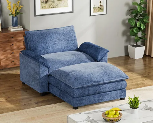 Miniatura 16 de Homall Sofá Seccional Modular de 80", Sofá Biplaza con Cojín de Doble Capa, Combinación DIY de Chenille Profundo Sofá Nube de 2 Asientos para Sala