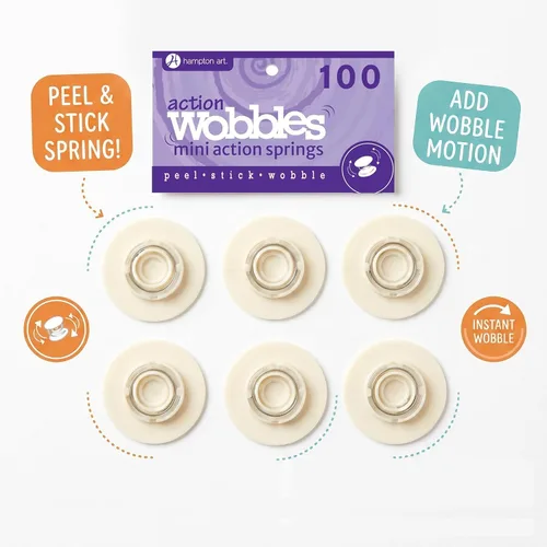 Miniatura 4 de Hampton Art Action Wobbles, anclajes de resorte autoadhesivos para manualidades de papel dimensionales, mini, paquete de 100