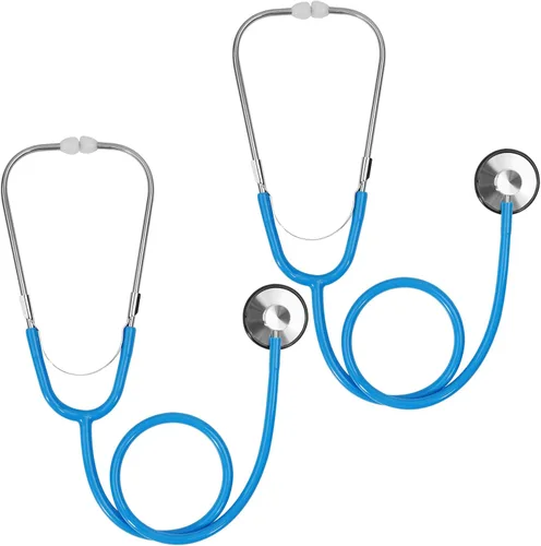 Miniatura 10 de Juguete de Estetoscopio para Niños, Paquete de 2 Estetoscopio de Enfermería Funcional Real para Niños, Kit Médico de Juguete para Niños Pequeños, M