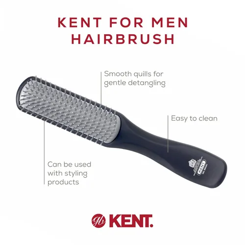 Miniatura 4 de Kent KFM3 Cepillo para peinar con gel para hombres, cepillo de 9 filas con cerdas iónicas antiestáticas, desenredante y suavizante para cabello