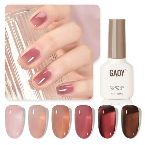 Miniatura 32 de GAOY Berry Collection - Esmalte de uñas en gel, color rosa intenso, borgoña, rojo, cereza y magenta, kit de esmalte de uñas para manicura de salón