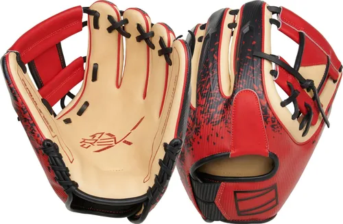 Miniatura 10 de Rawlings Guante de béisbol REV1X Negro/dorado 2 piezas de tela sólida