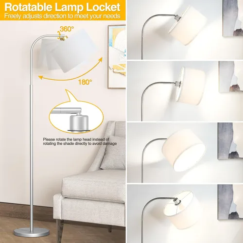 Miniatura 3 de Lámparas de pie de arco para sala de estar con 3 temperaturas de color, lámpara de pie moderna luz de lectura con bombilla de 9 W incluida, lámpara
