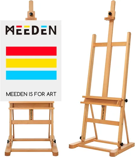 Miniatura 7 de MEEDEN Caballete de pintura artística de 67 a 95 pulgadas de alto, sostiene el lienzo de hasta 48 pulgadas, soporte de caballete de madera de haya