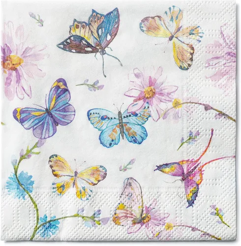 Miniatura 2 de Servilletas de bebidas con mariposas para cócteles, aperitivos, bebidas de bar, cumpleaños y eventos de boda, gruesas y absorbentes, (20 unidades)