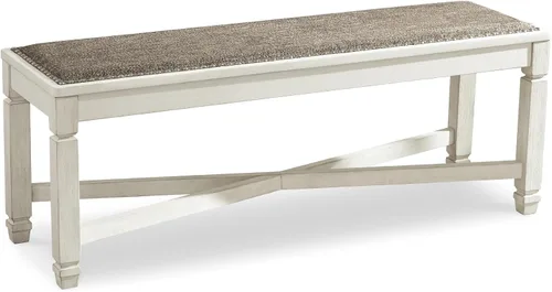 Miniatura 16 de Signature Design by Ashley Tyler Creek Farmhouse - Banco de comedor tapizado con patas cónicas, tela tejida pesada, madera, asiento de 19.5 pulgadas