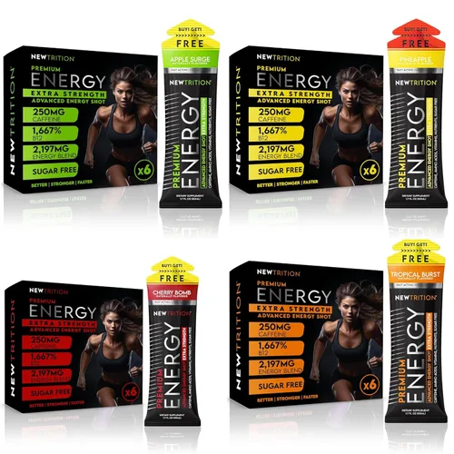 Miniatura 3 de NewTrition® Shots de Energía Extra Fuertes, Sin Azúcar 1.7 fl oz (Paquete de 24, 8 Sabores) - Bebidas Energéticas de 250mg de Cafeína con Vitamina B